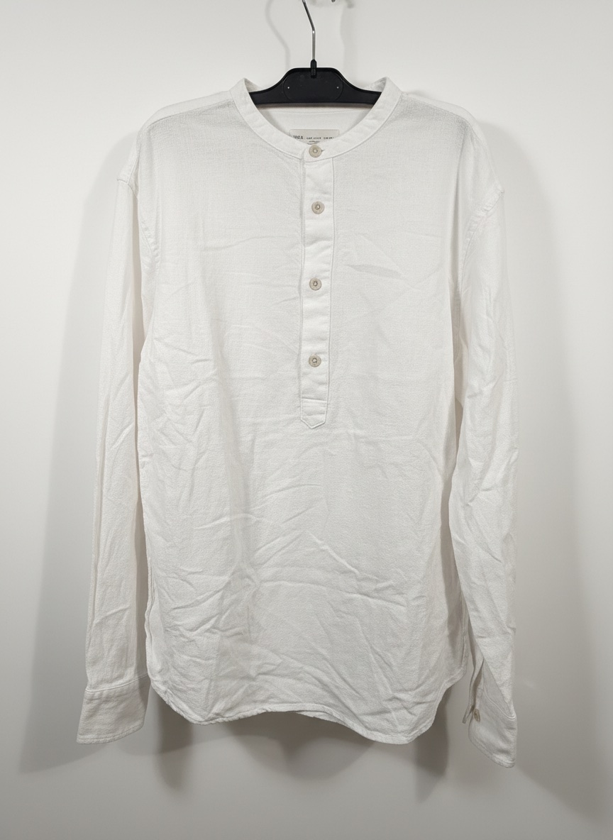 White Zara  mandarin collar shirt.  Size S