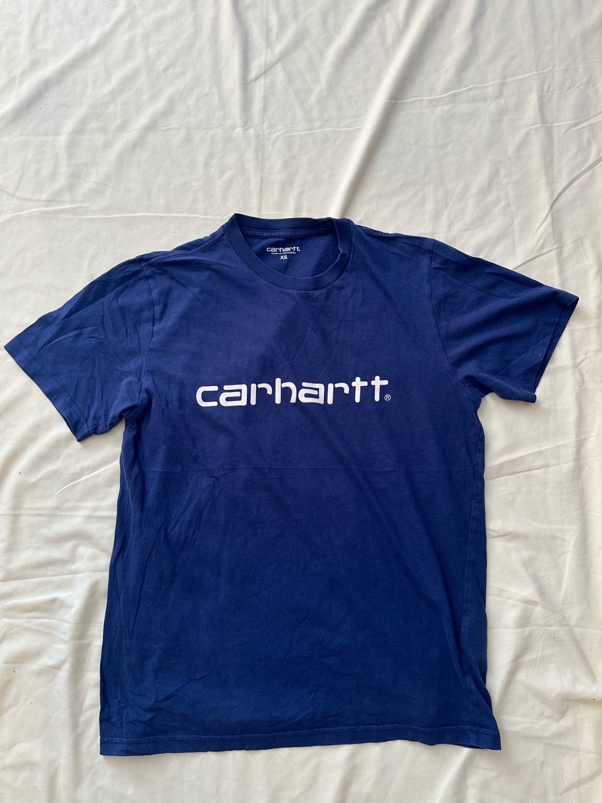 Carhartt WIP Script Logo T-Shirt Navy Blue 