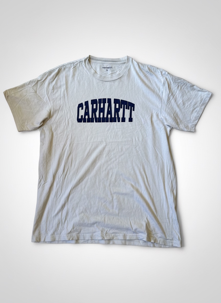 Carhartt WIP S/S Theory  T-Shirt White/Navy Graphic Size XL