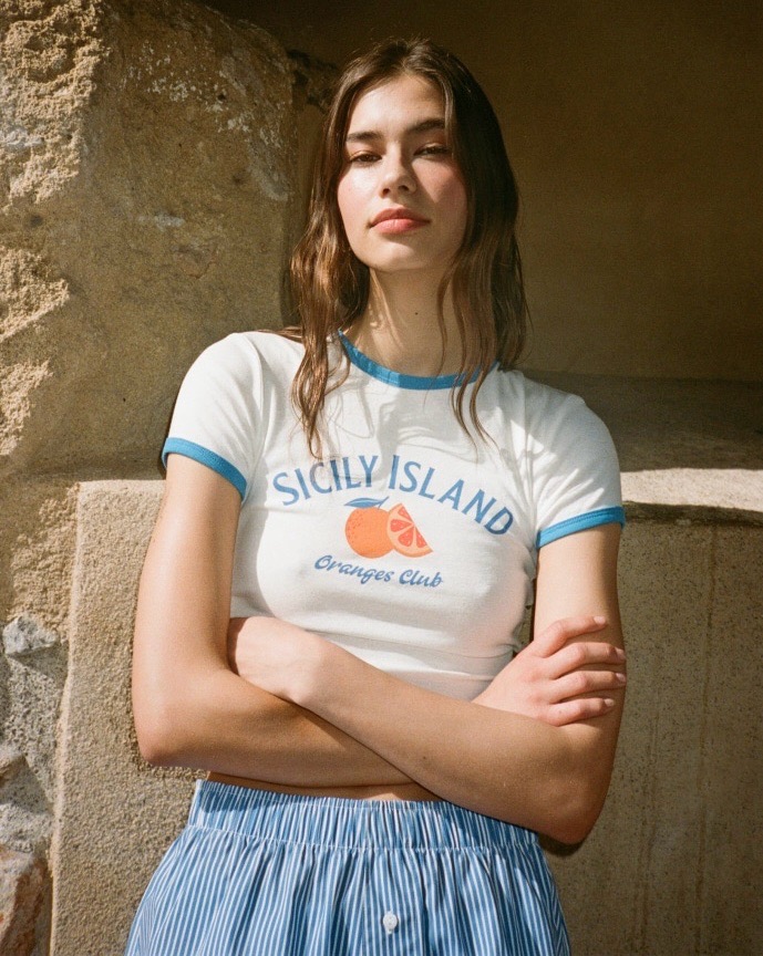 T-Shirt Crop Sicily Island neuf