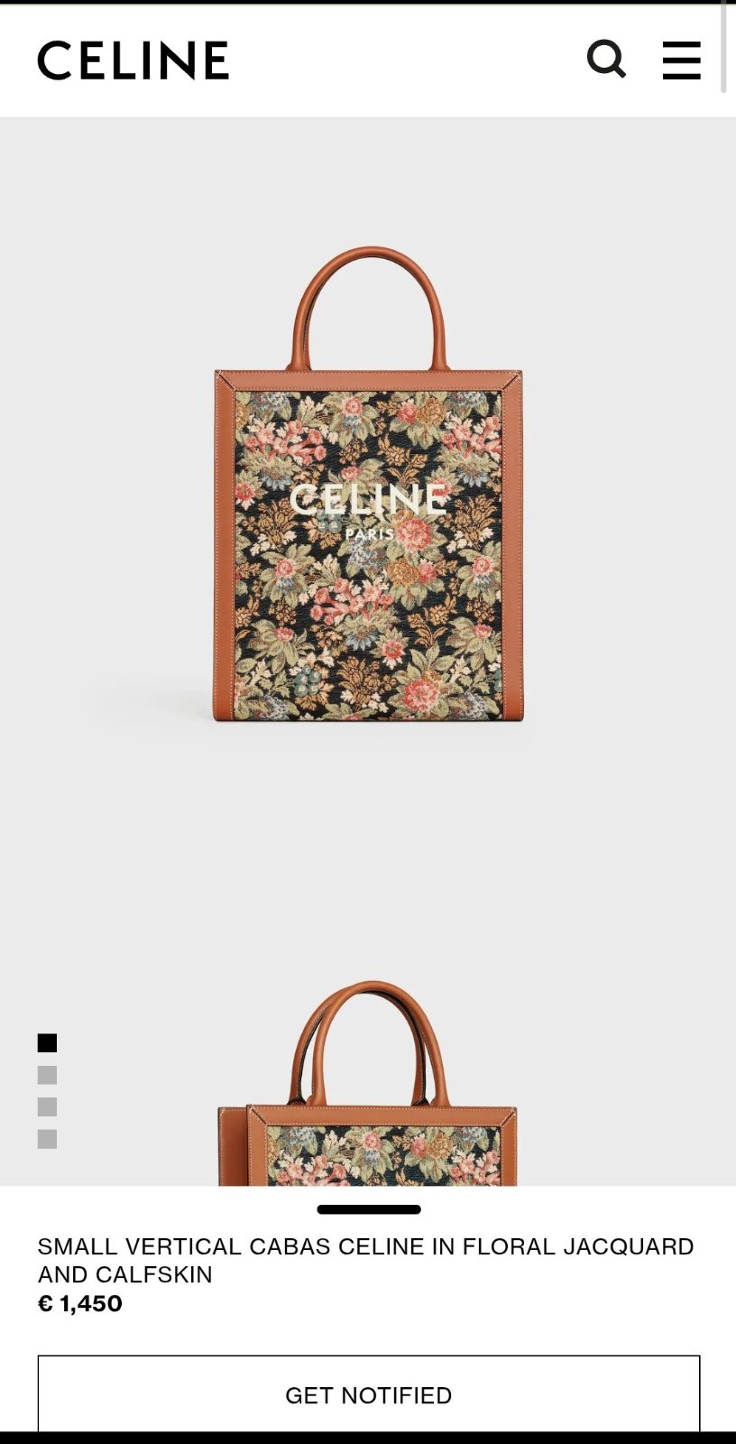 CÉLINE Small Vertical Cabas – Floral Jacquard