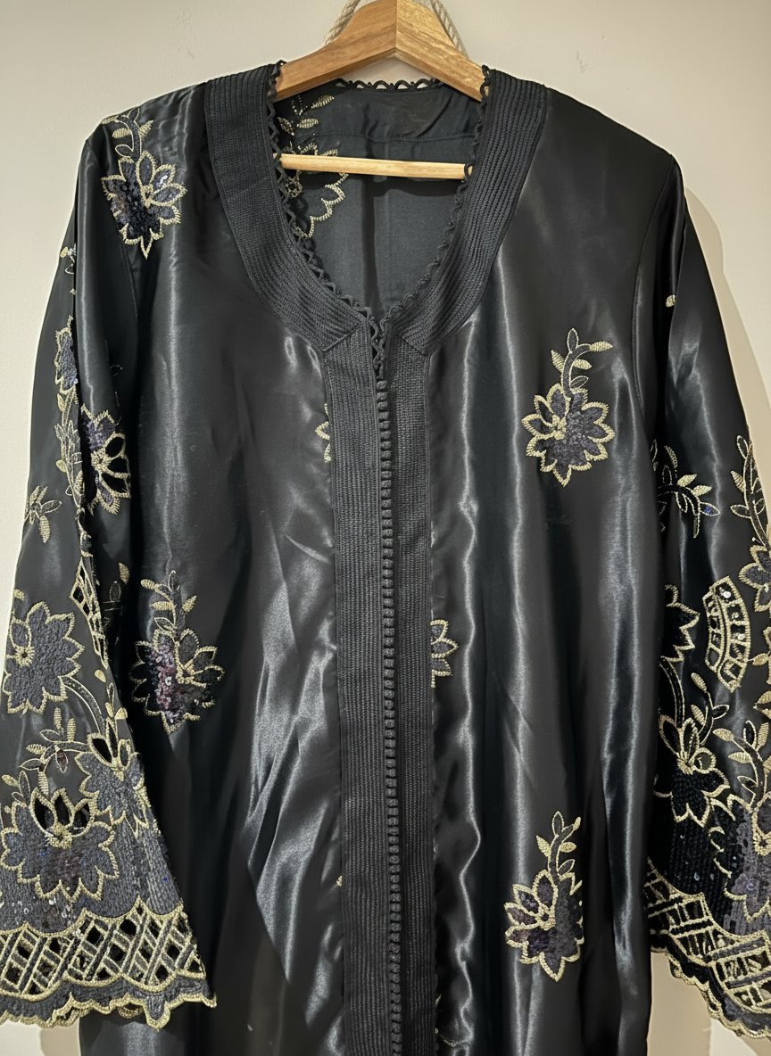  promo à  ne pas ratée Caftan marocain fait main - noir&doré-collection automne/hiver💥