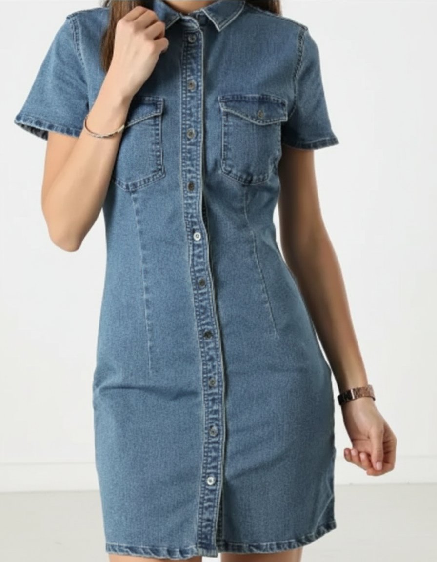 Élégante robe jean délavé taille 38 EU