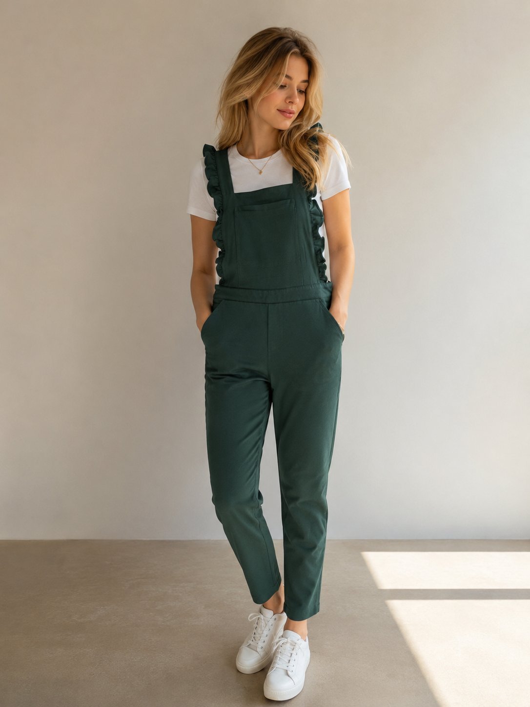 💚 Salopette en jean vert militaire ZEN – Neuve 💚