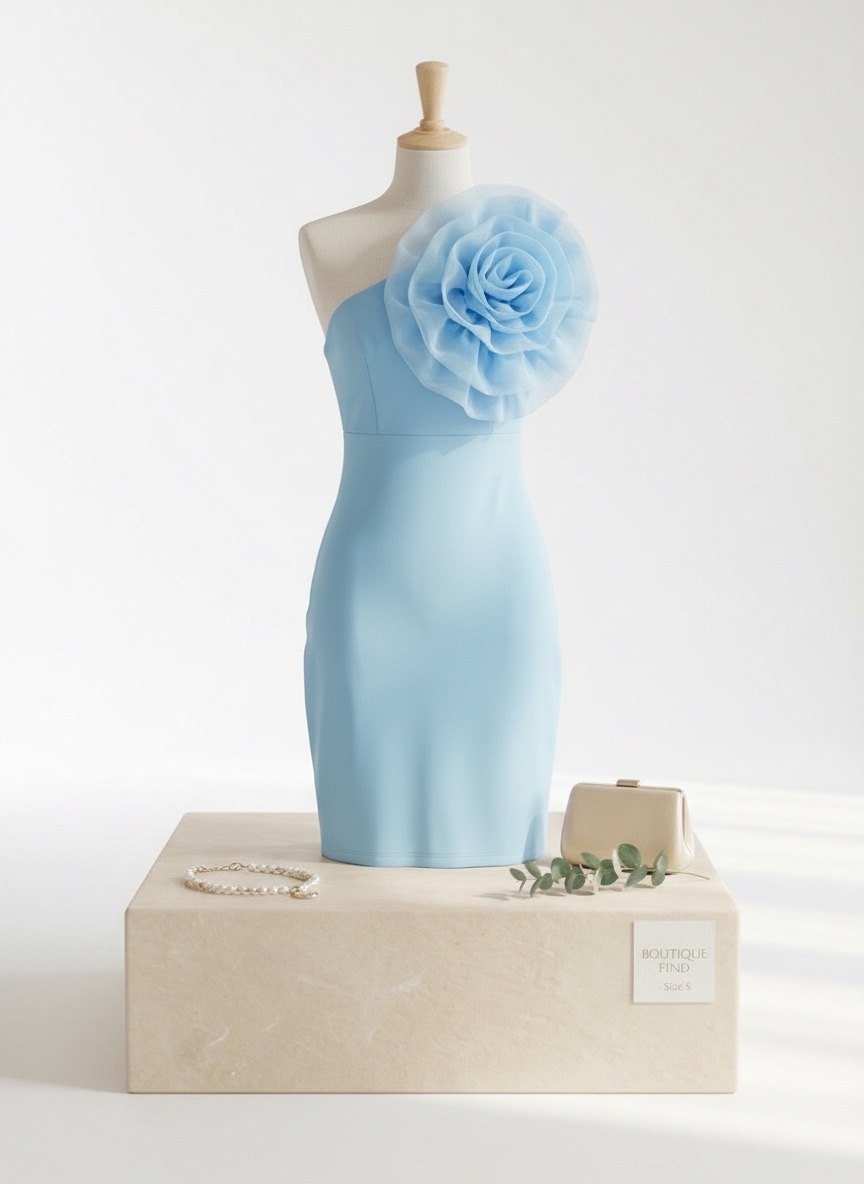 Robe bleue et rose