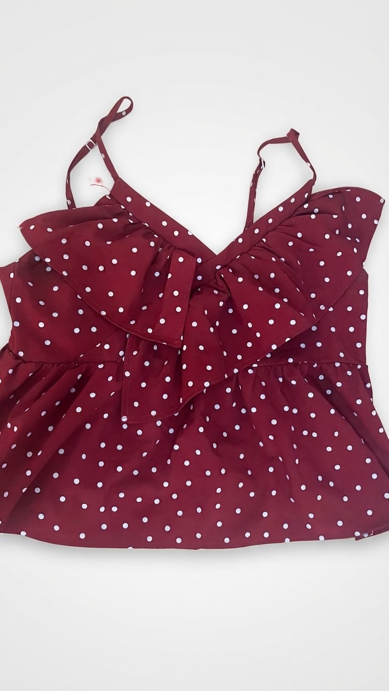 Haut rouge polka dots