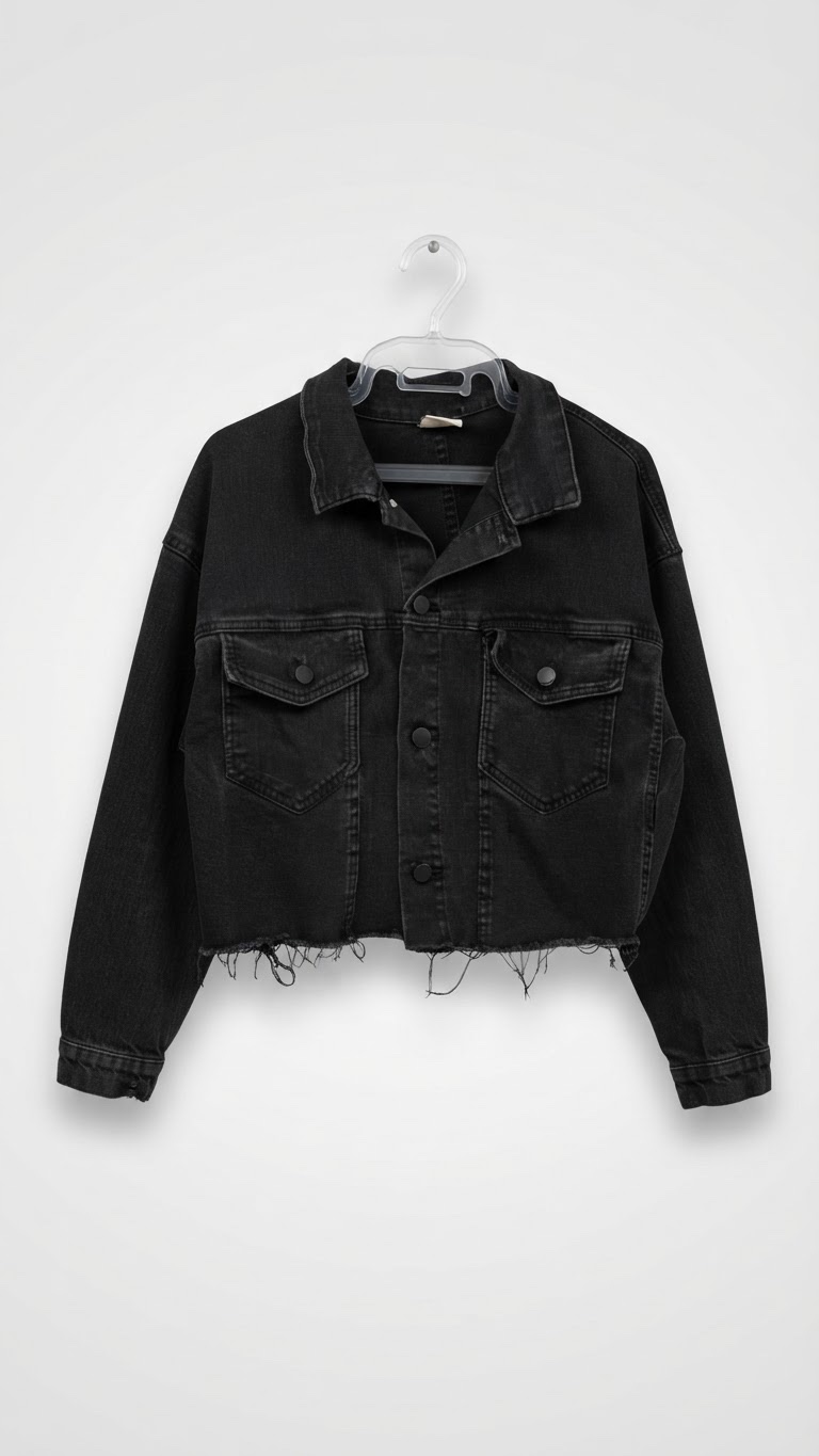 Veste jean noir charbon