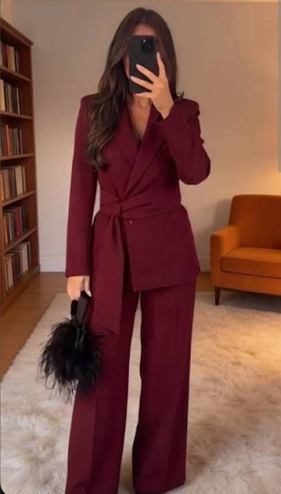 Set posè en burgandy 
