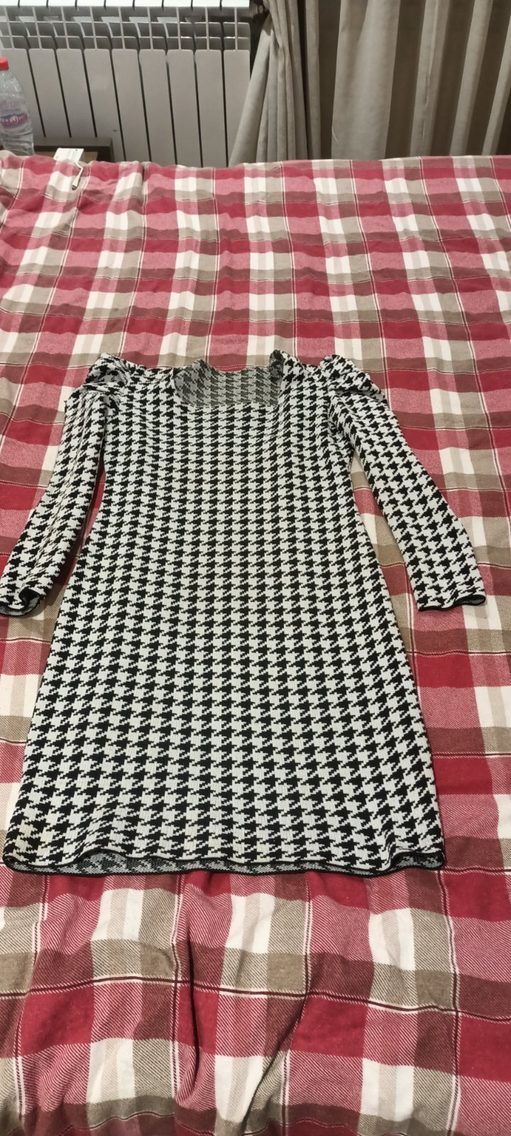 Robe droite écossai noir et blanc 