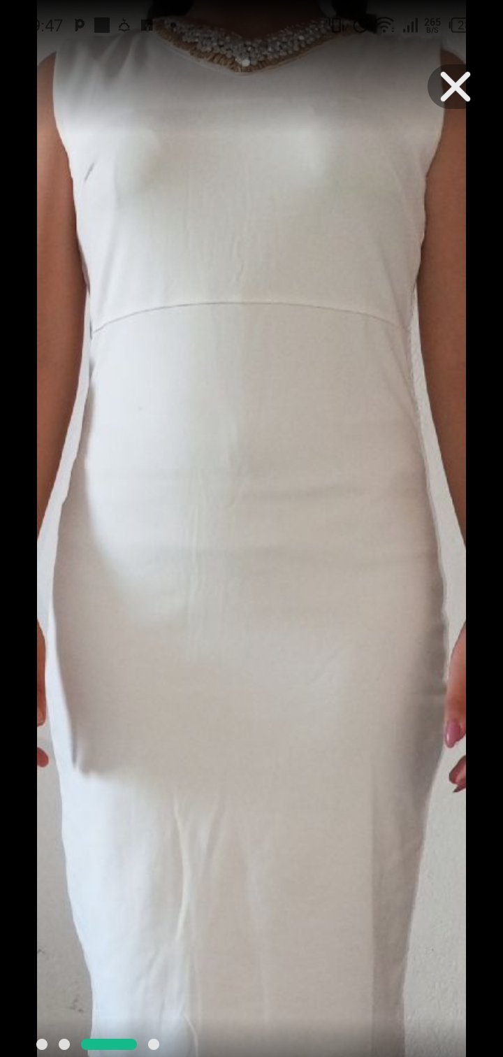 Robe soie blanc
