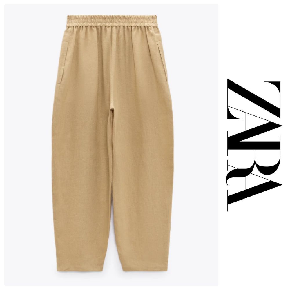 Pantalon Carotte Zara 100% Lin Neuf avec étiquette 