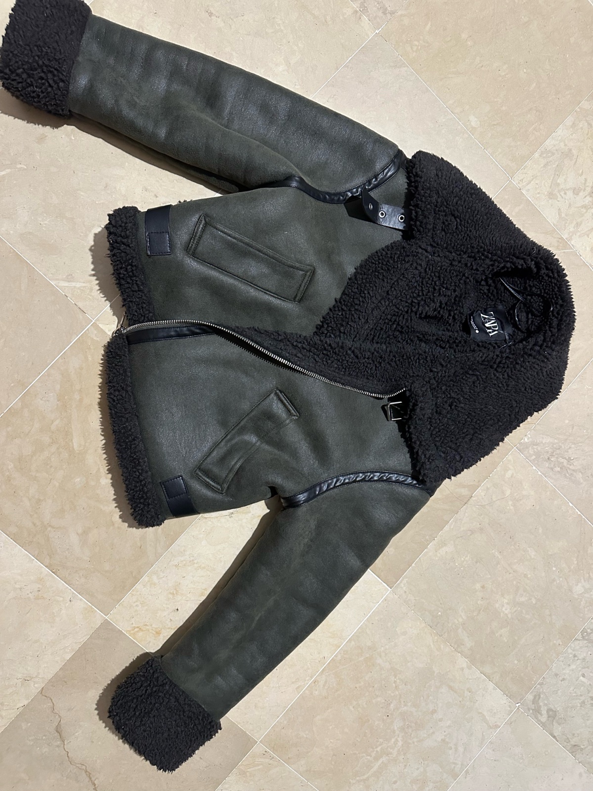 Veste zara aviator vert