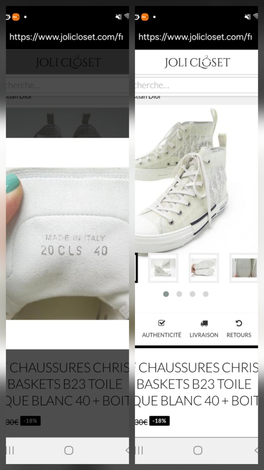 Basket Dior Authentic importé