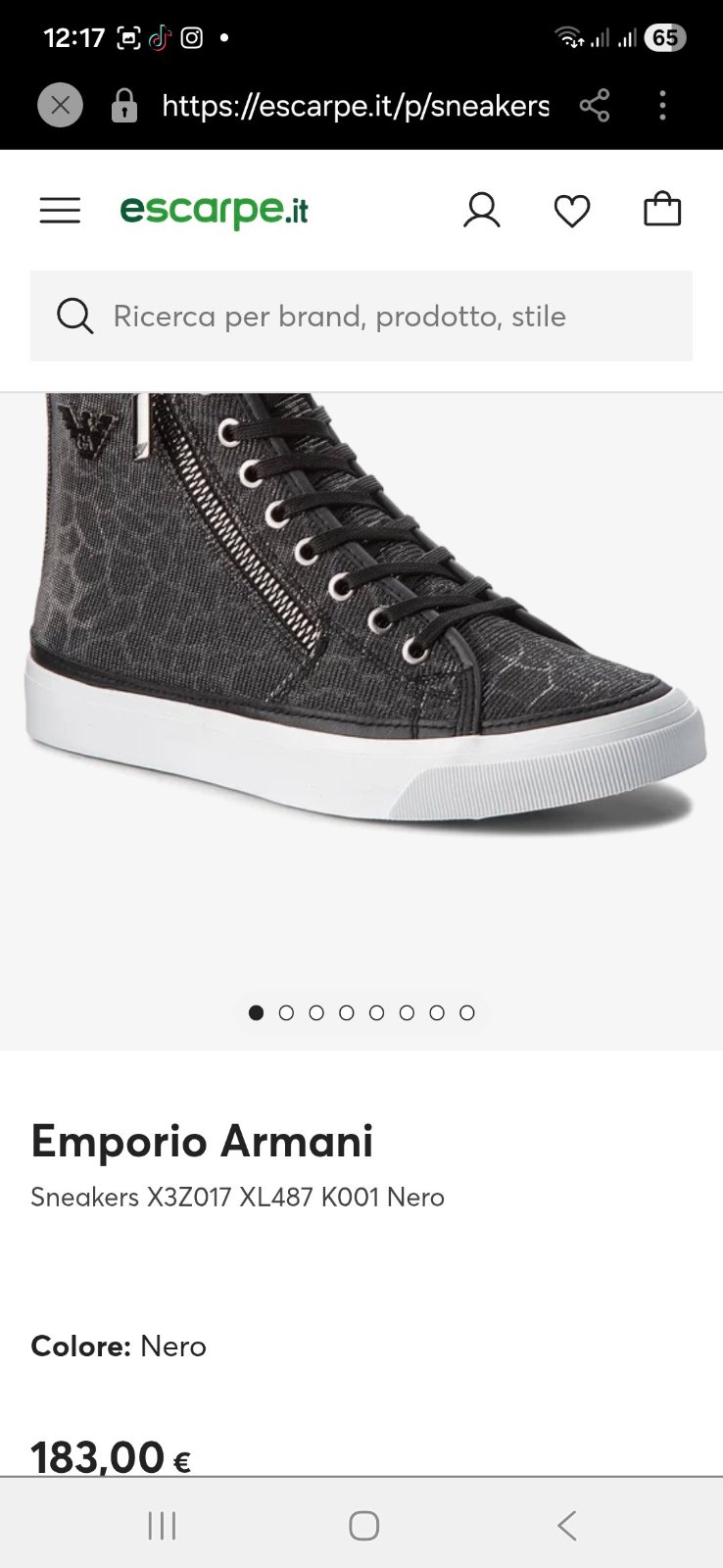 Basket Sneakers Emporio Armani Argenté a paillette