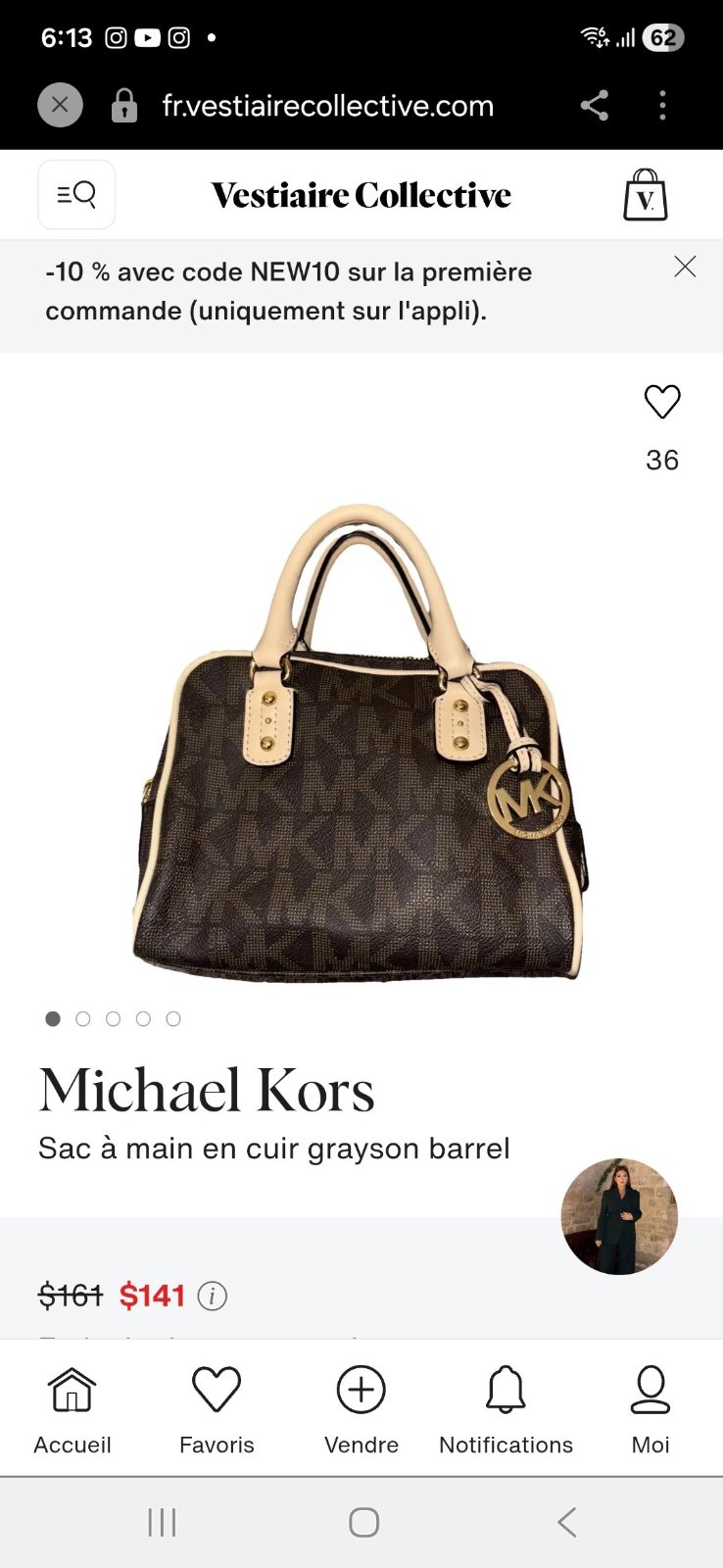 Sac a main Michael Kors Authentic importé