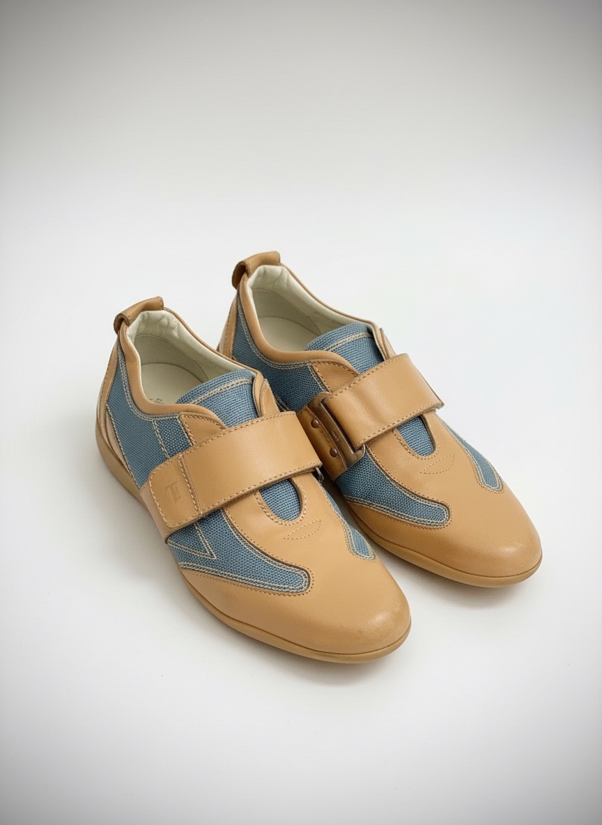 Mocassins/Sneakers Tod's en Cuir Camel et Toile – État Neuf