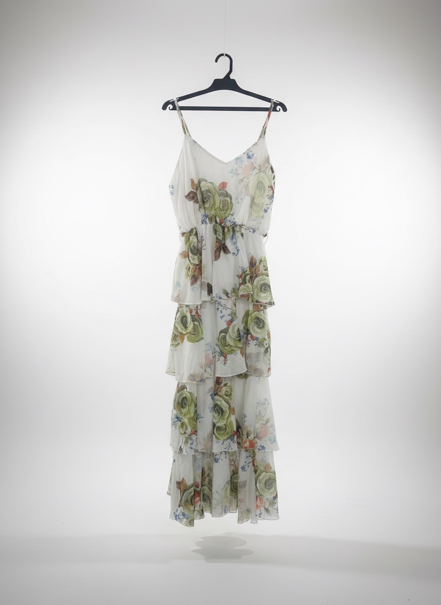 Robe avec des volant fleuree