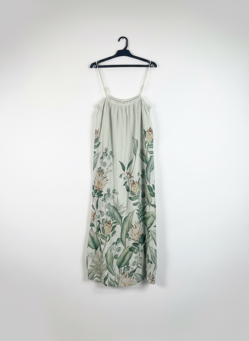 Robe gris fatah et vert 