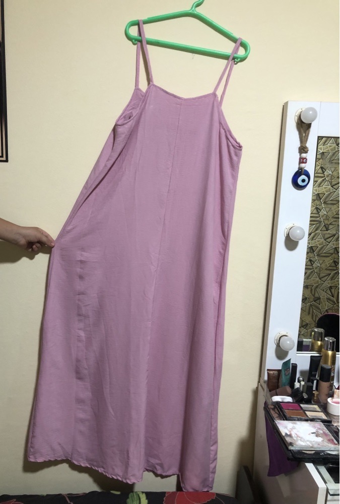 robe rose bretelle