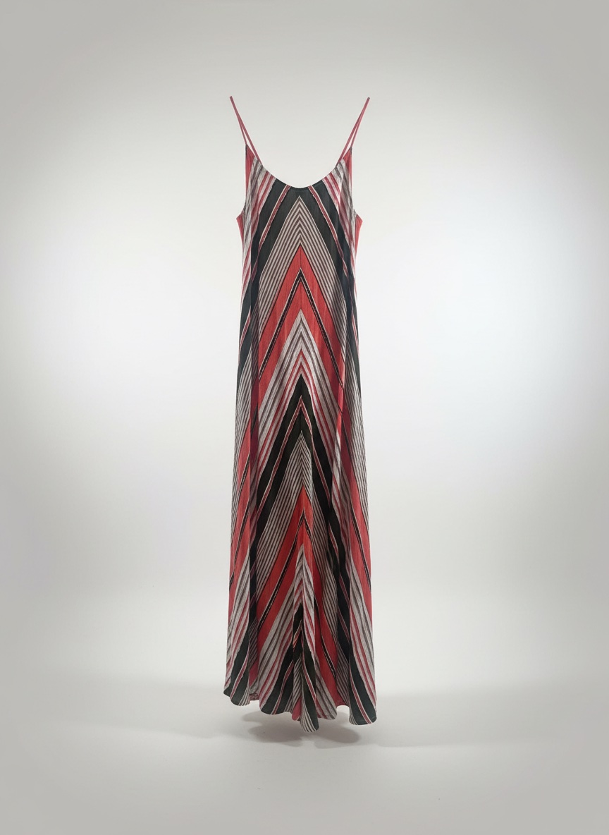 Robe long croiser orange et beige sayeffi