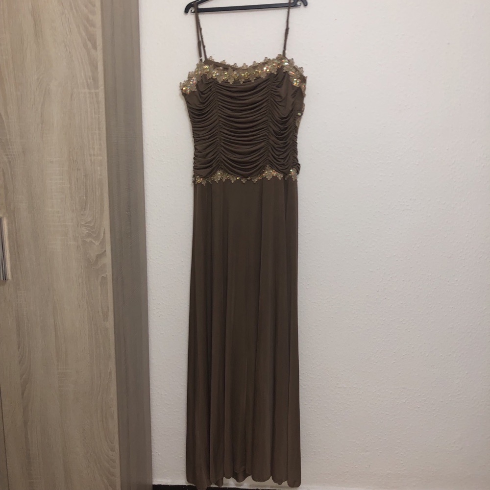 robe soire maron et doree