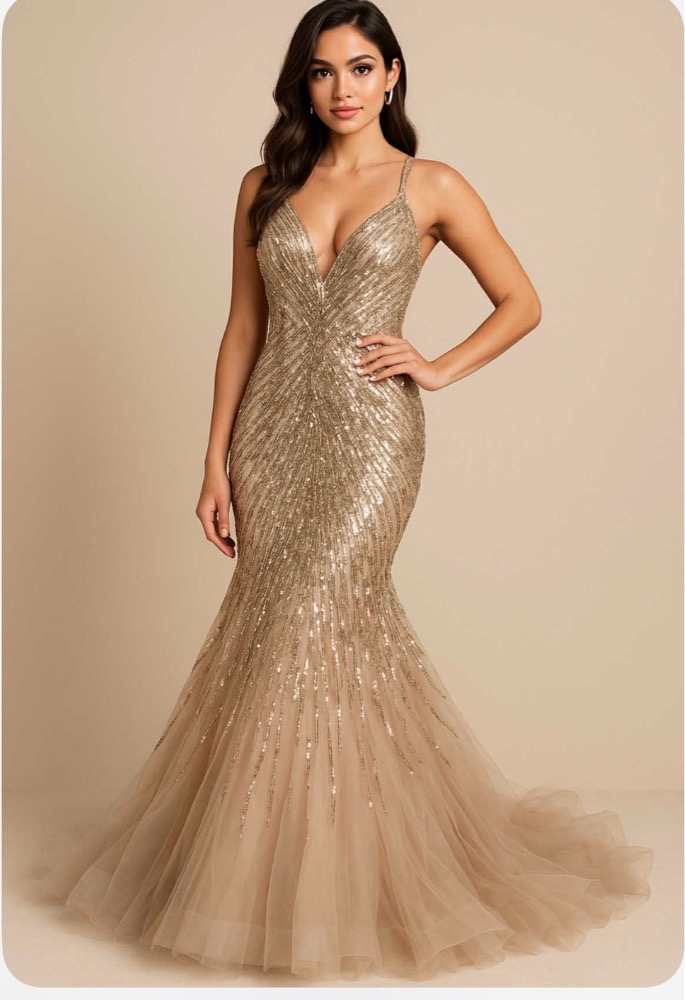 Robe soiree doree