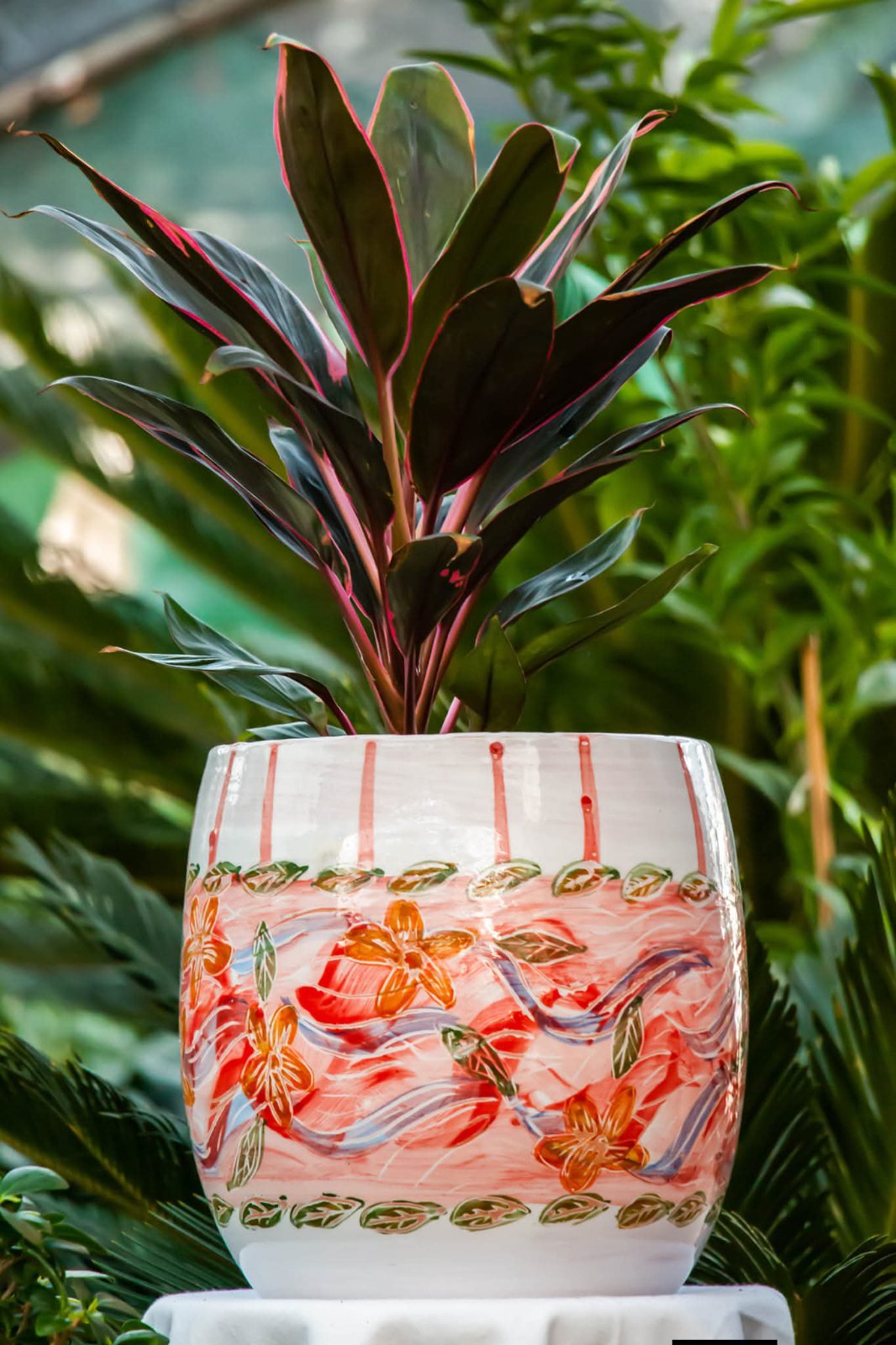 Pot de jardin en céramique émaillée 