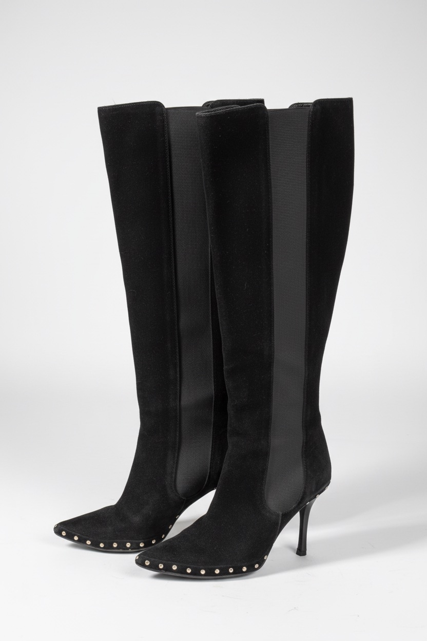 Bottes en daim celine avec des clous