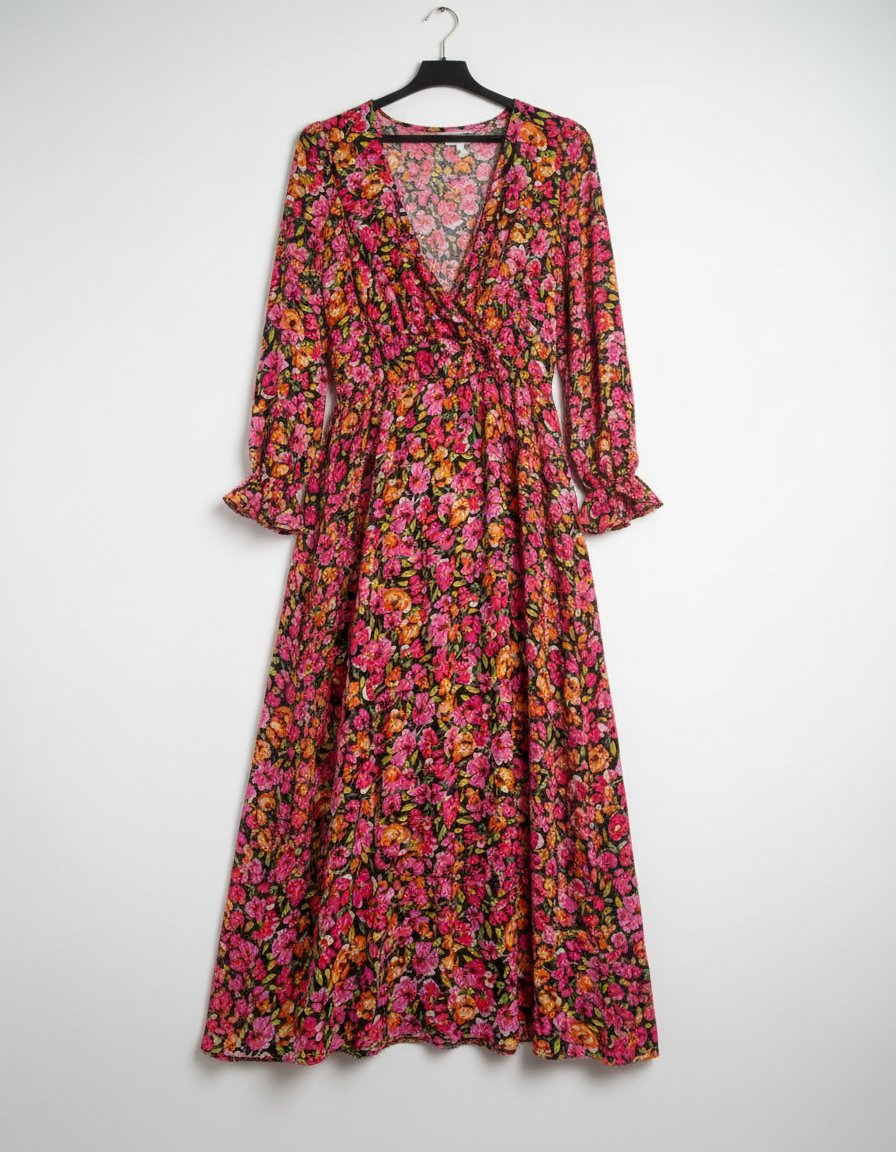 🌸 Robe shein longue fleurie cache-cœur 🌸