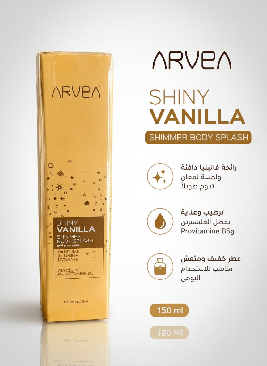 ARVEA Shiny Vanilla Shimmer Body Splash 150 ml ✨