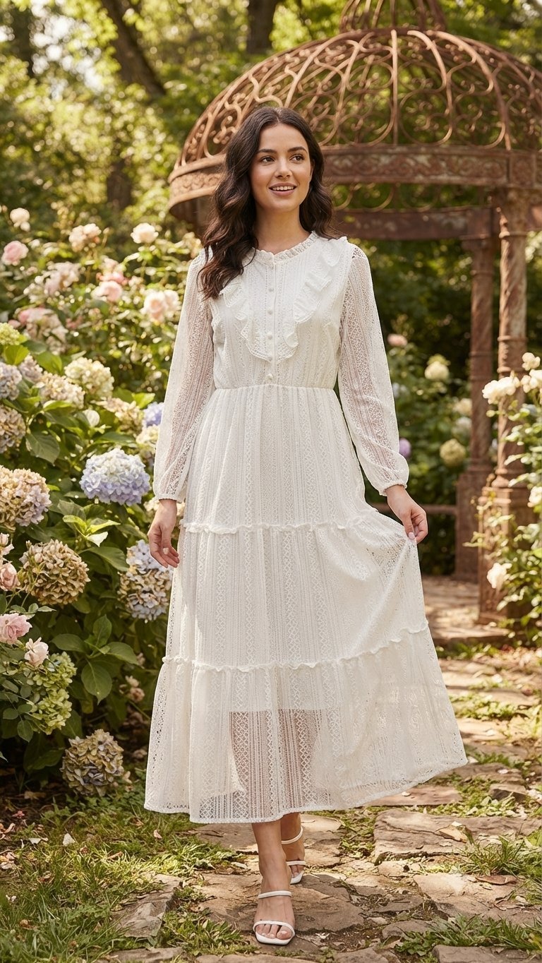 Robe blanche en broderie T42