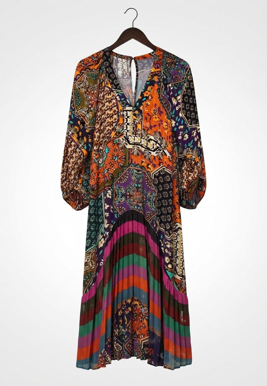 Robe longue patchwork Boho
