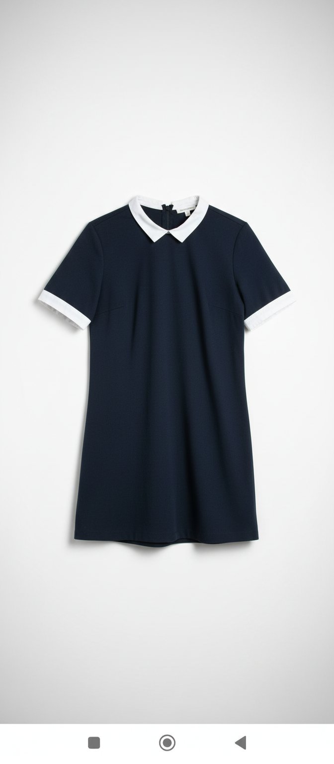 Robe col chemise bleue marine 