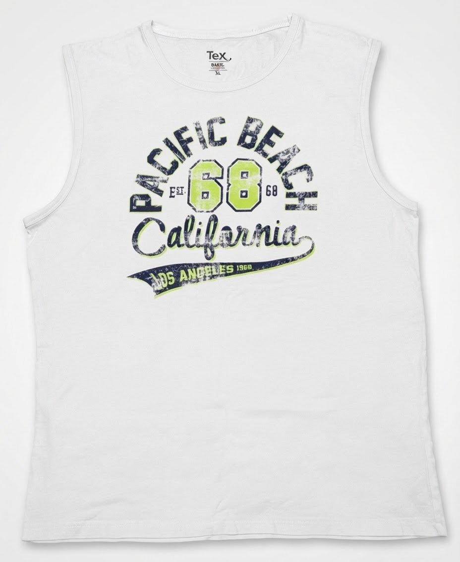T-shirt blanc sans manches