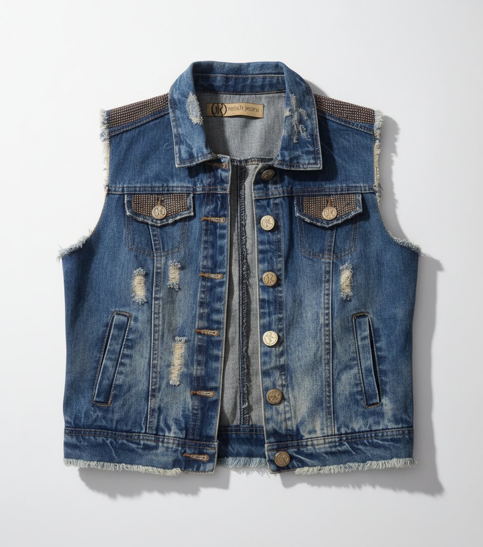  Veste en jean sans manches – bon état