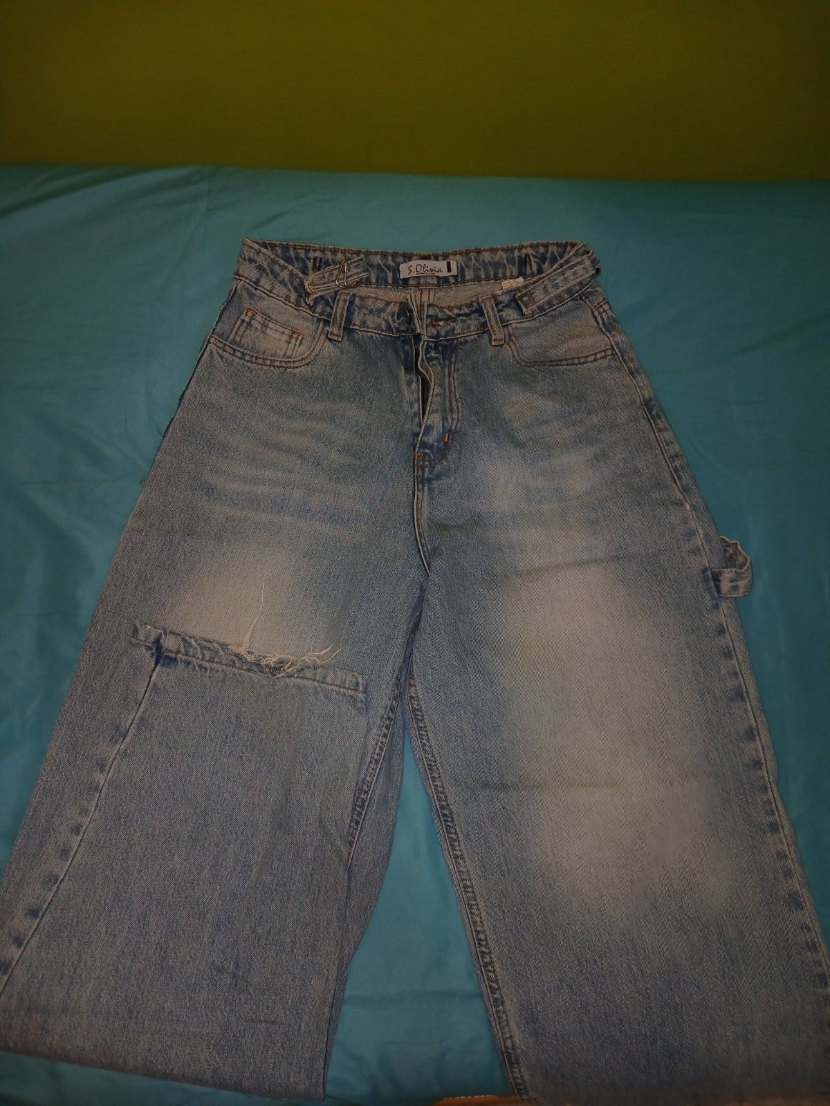 Jean Baggy Ripped Bleu Clair