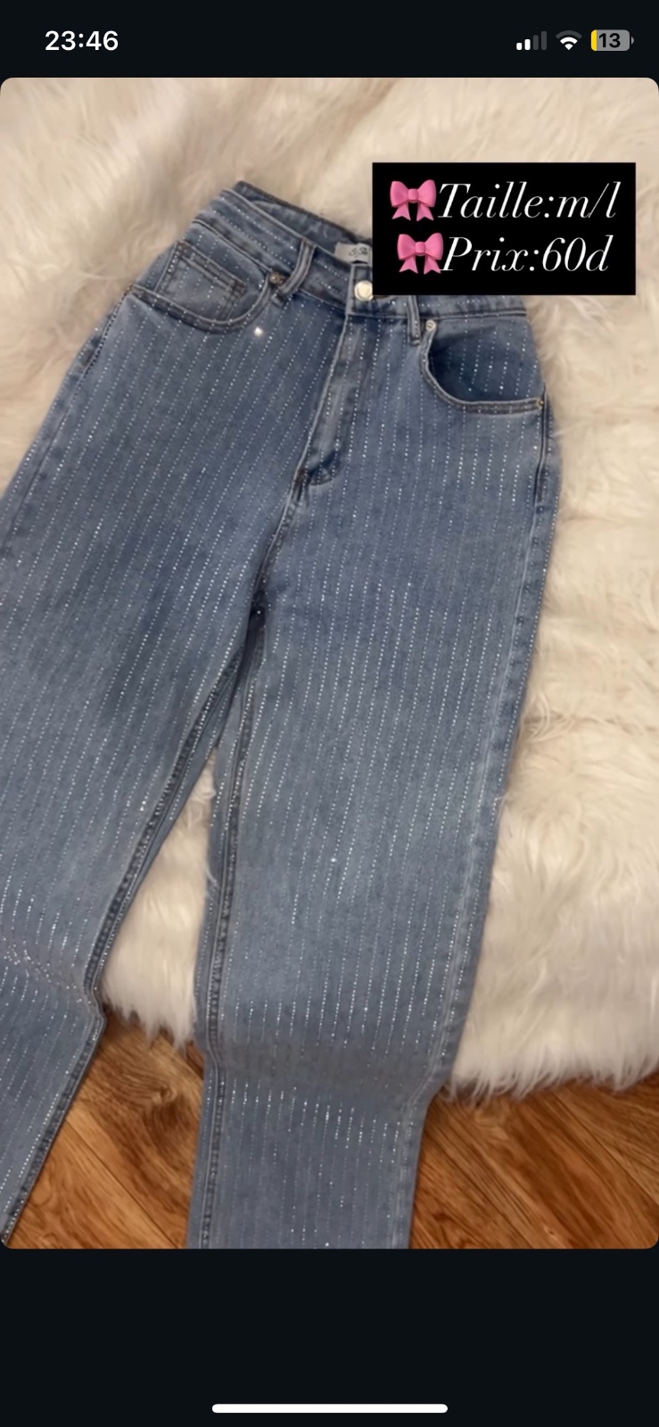 Pantalon jean bling bling