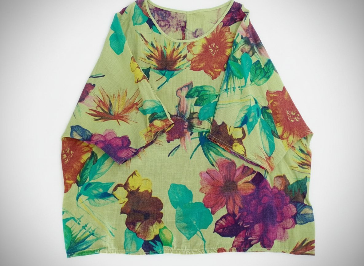 T-shirt jaune fleurie 