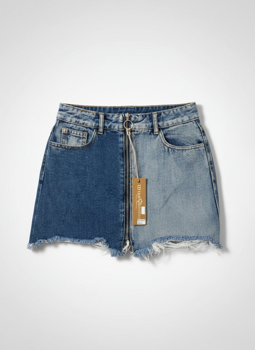 Mini jupe jeans bleu MISS BONBON , état neuf