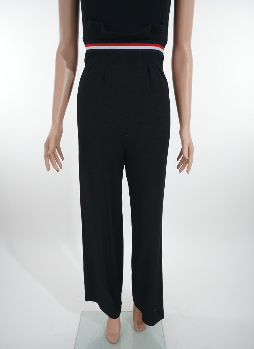 Pantalon noir long femme GLAN VARGLAN made in italy , état neuf