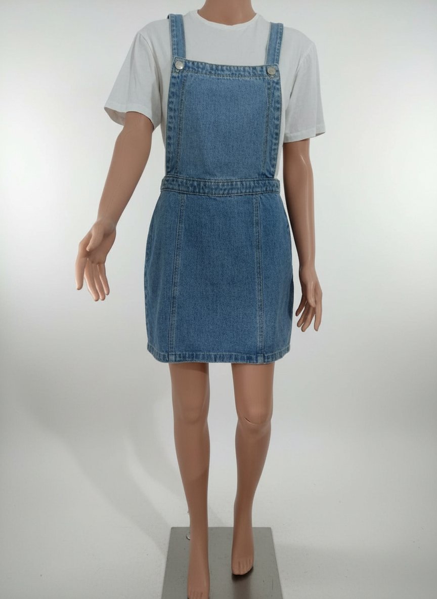 Salopette jupe jean bleu , état neuf