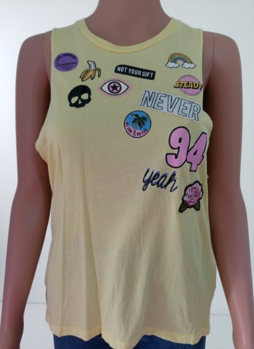 T-shirt jaune femme TALLY WEIJL , état neuf 