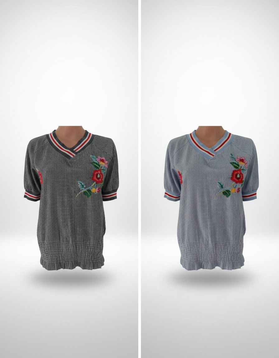 T-shirt femme rayé , EVIS L,XL / S,M  , état neuf 