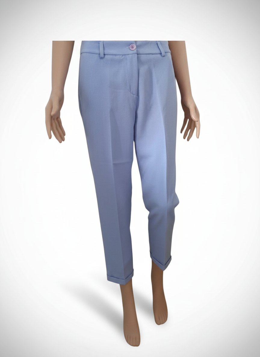 Pantalon Alesia en coton violet avec coupe doite made in Italy