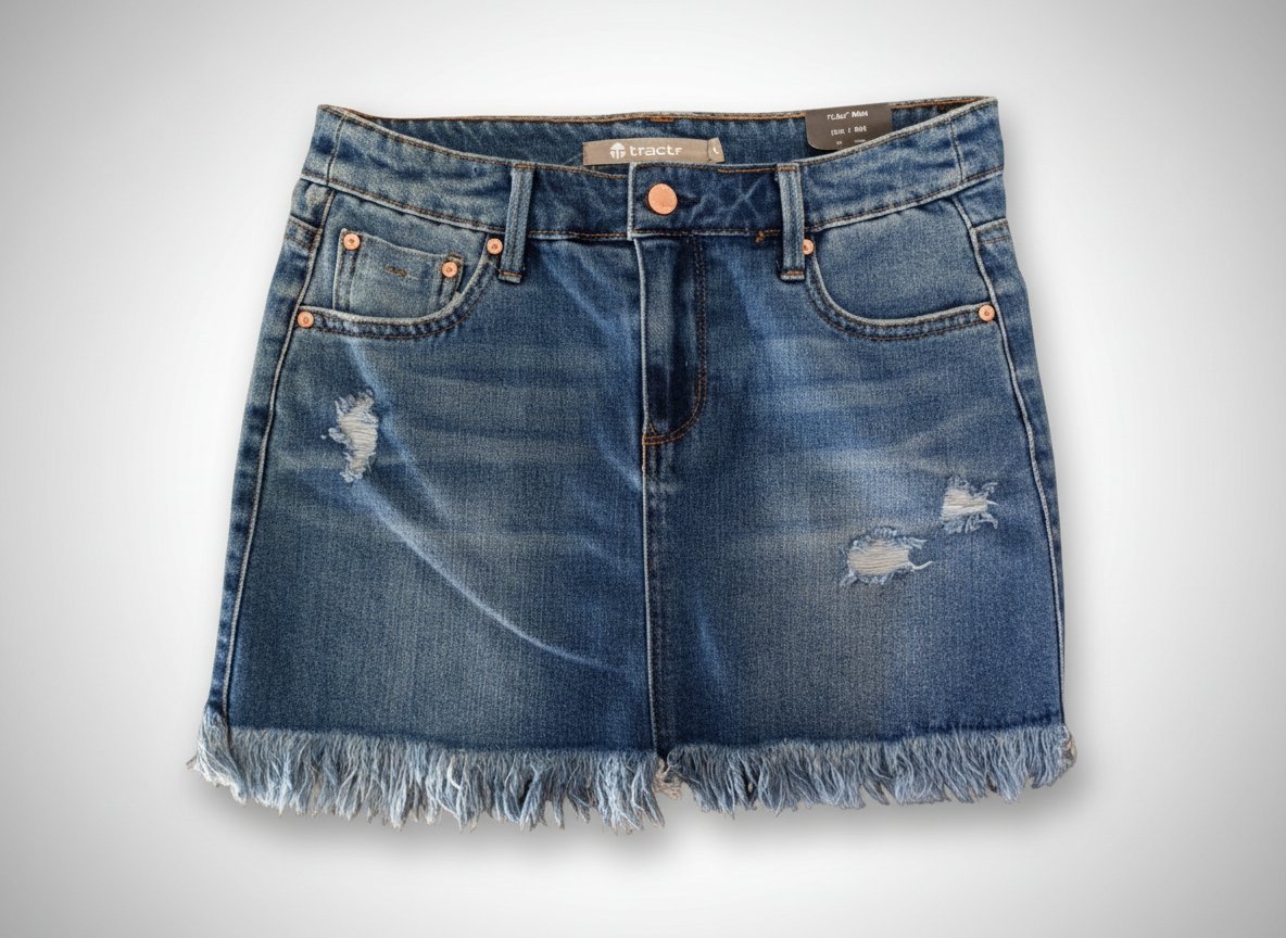 Mini jupe jeans bleu tractr femme 