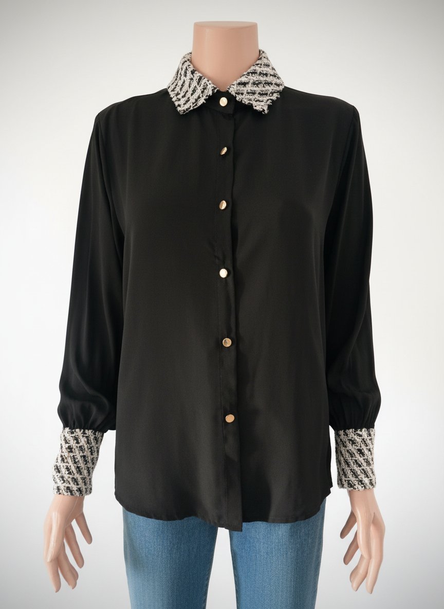 Chemise noir posé femme Made in italy , état neuf