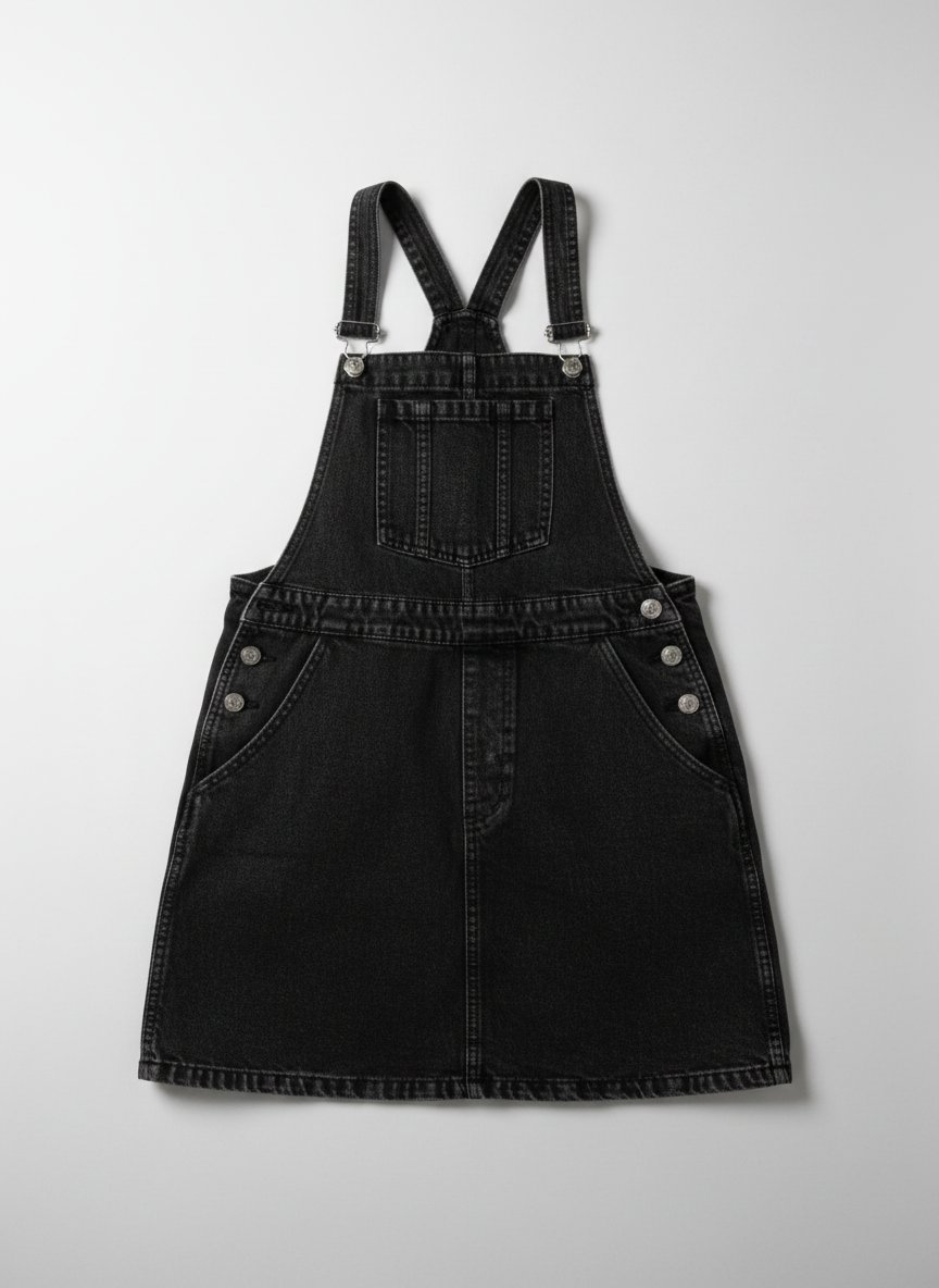 Une robe salopette en jean 