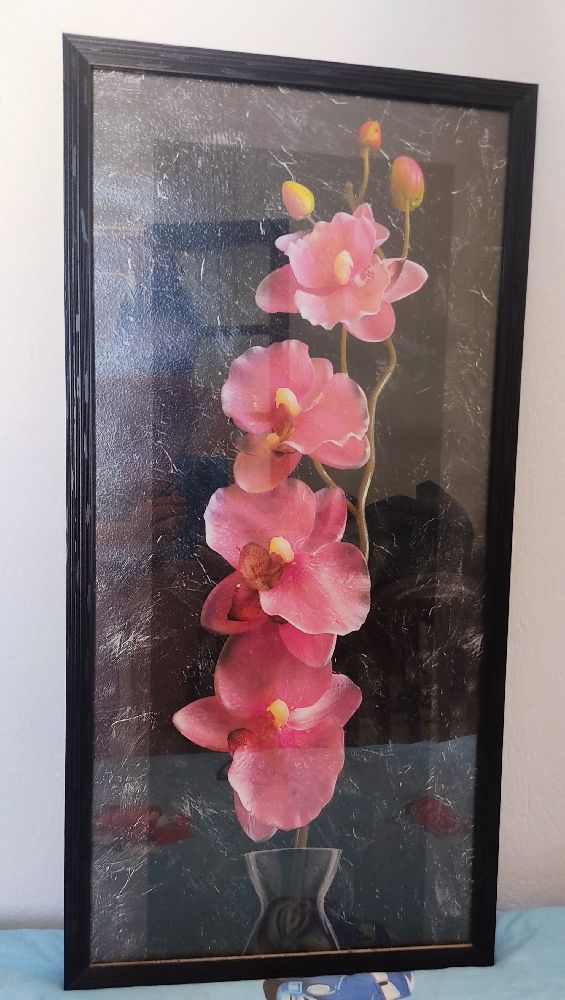 Tableau fleur en verre (74/36)