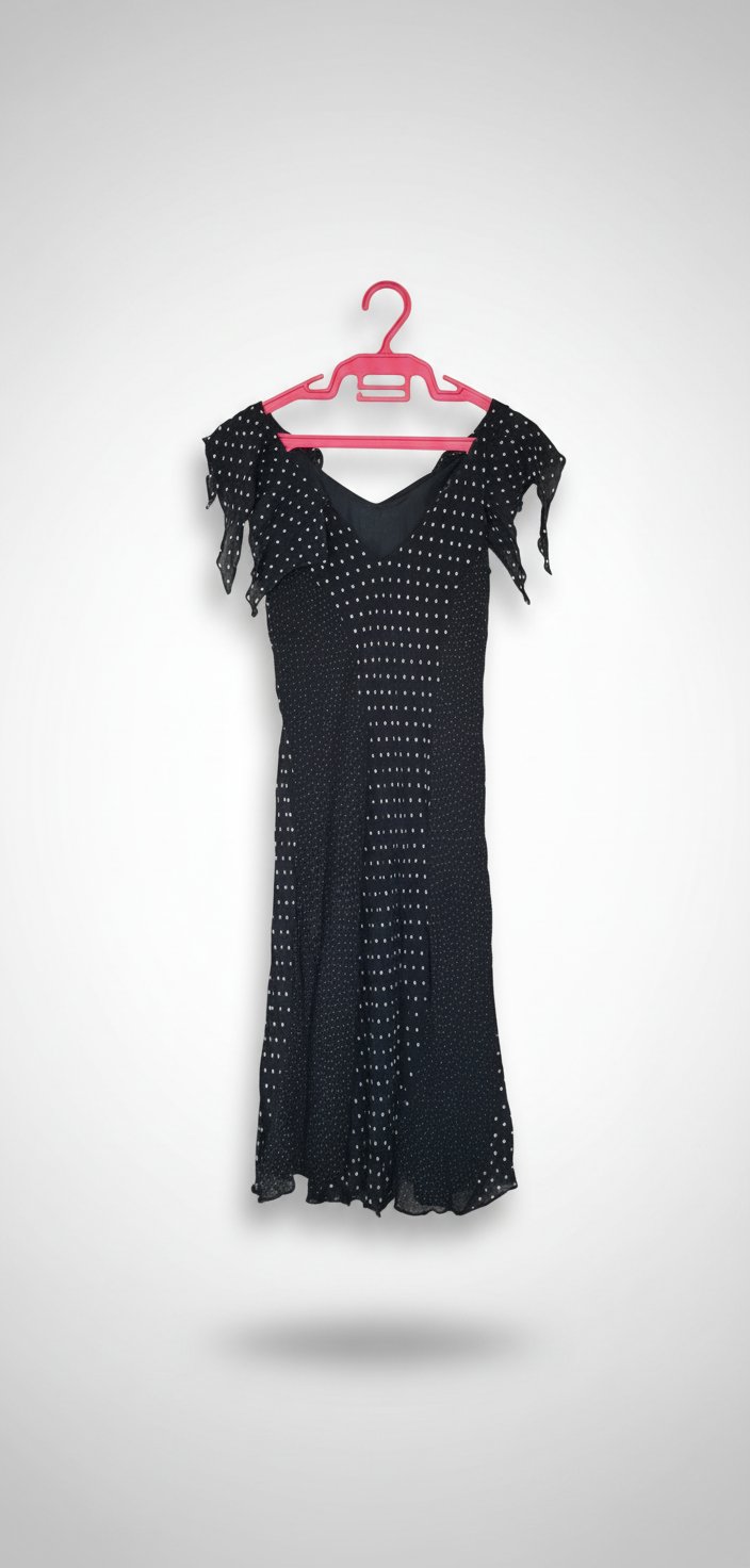 Robe polka dot noir et blanc yeeeser finou ❤️❤️❤️❤️