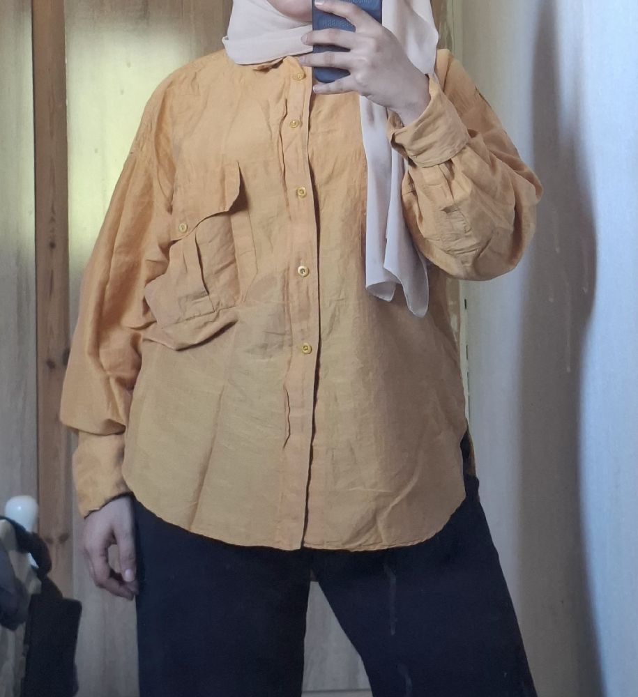 Chemise jaune over size 